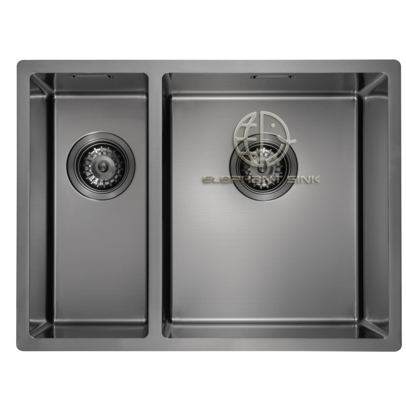 High Quality Double Bowl Sink with R10 Corner for Minimalist Kitchen PVD