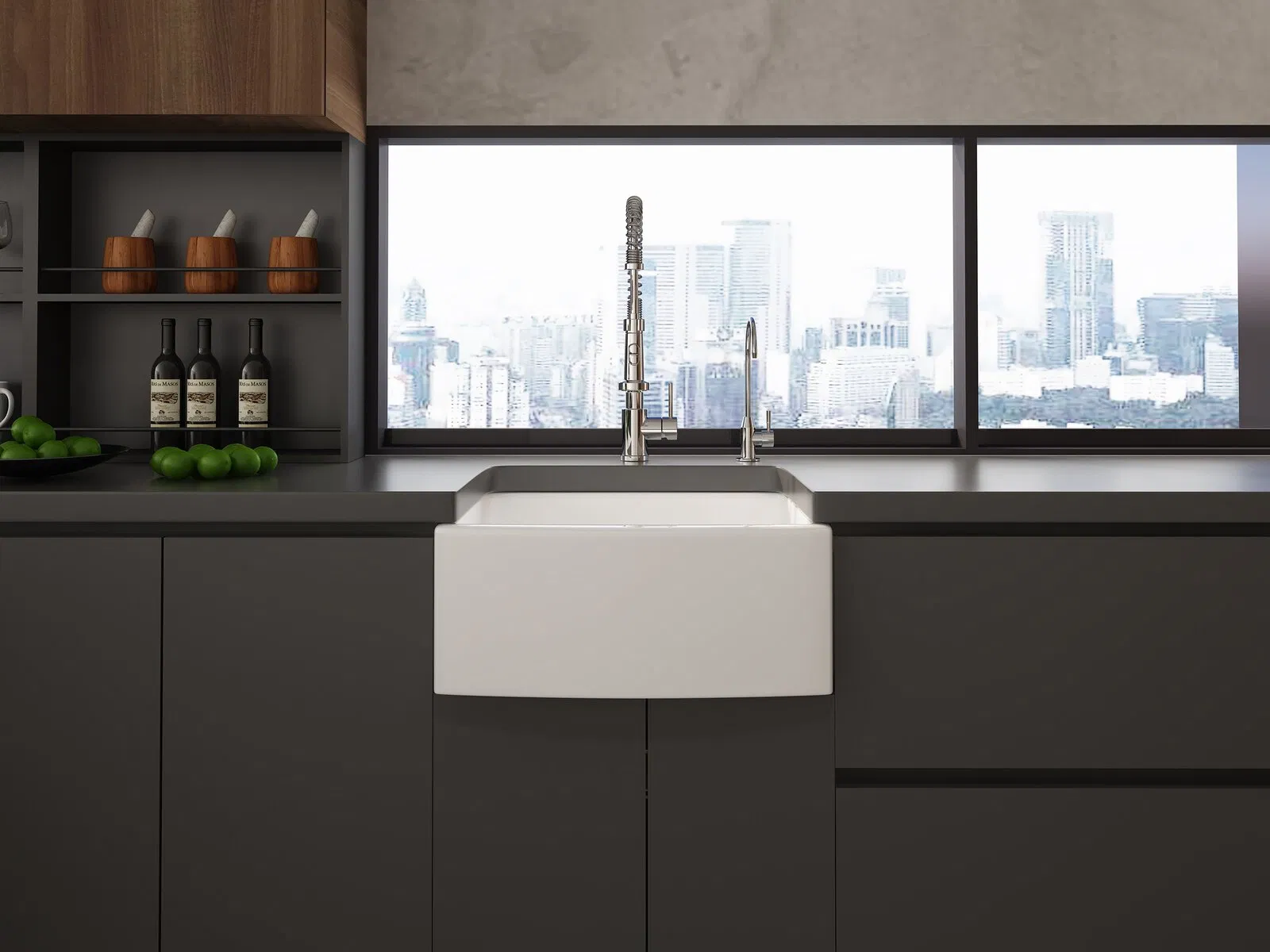 Popular Design Cupc Small Size 24 Inch White Ceramic Solid Surface Farmhouse Apron Front Kitchen Sink