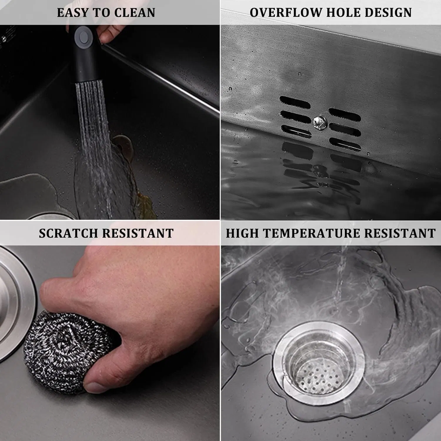 Stretchable Kitchen Stainless Steel Handmade Sink with Faucet