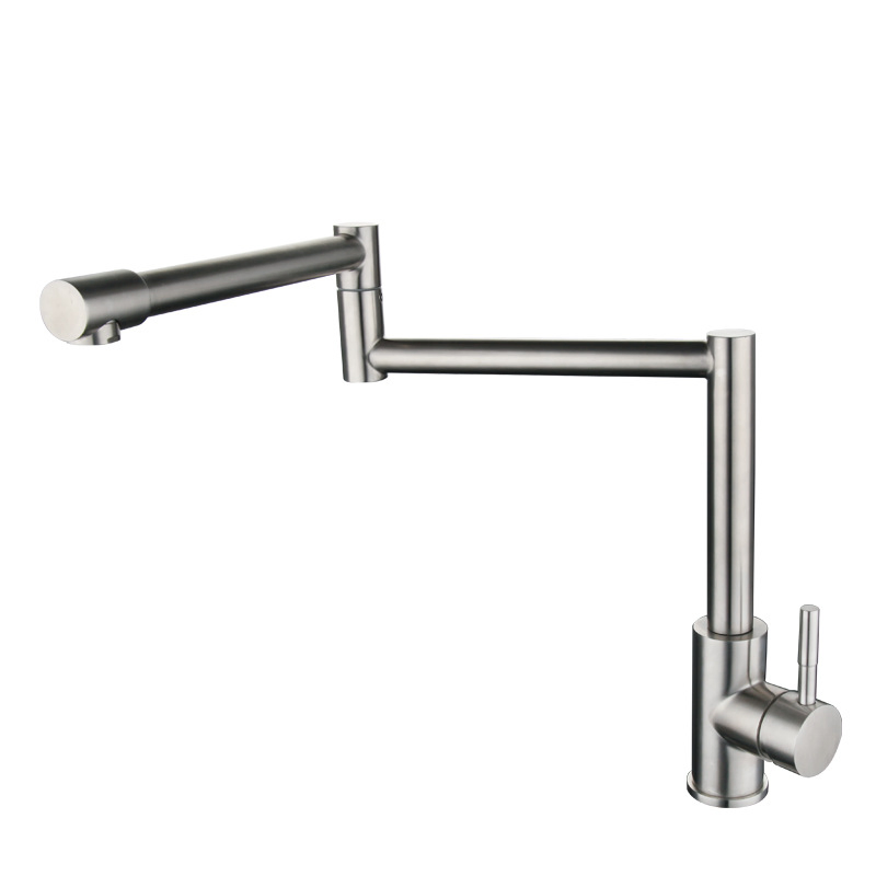 304 Stainless Steel Kitchen Sink Stretchable Folding Mixed Faucet Three Joint Swing Arm Faucet