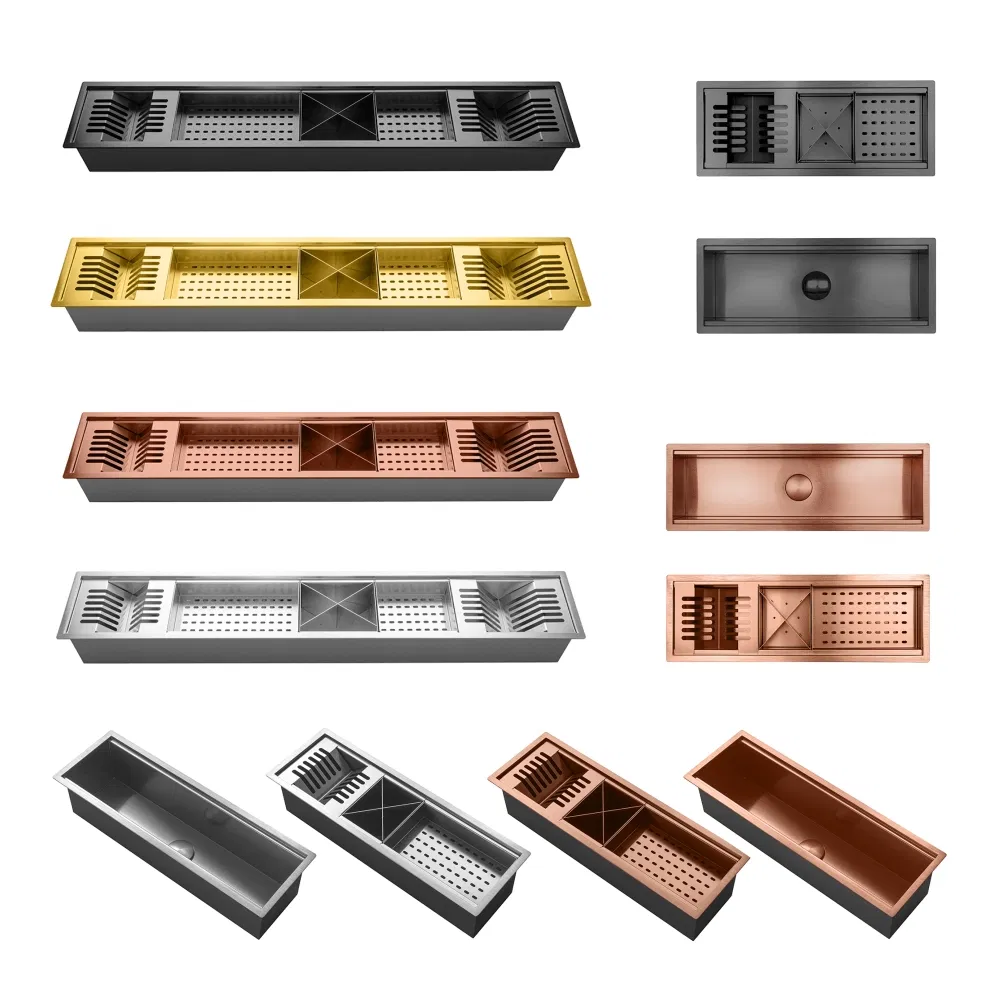 Drop in Topmount Modern Luxury Design Smart Stainless Steel Kitchen Sink Luckyhorse 16 Gauge Workstation Channel C120 Kitchen Sink