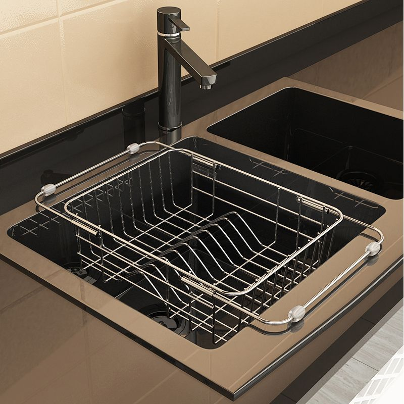 Simple Stretchable Collapsible Over-The-Sink Dishes Drainer Kitchenware Storage Drainer Basket for Dishes Vegetable and Fruit