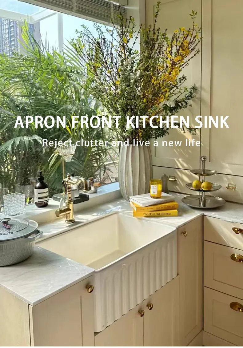 Modern Design White Single Bowl Farmhouse Sink