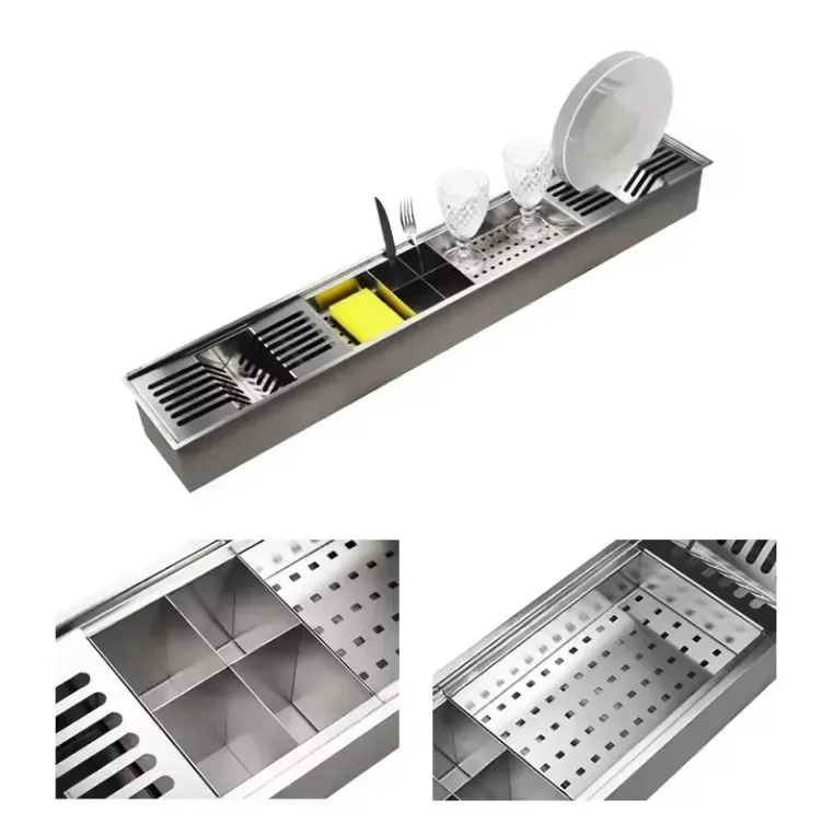 Gold Stainless Steel Dish Drying Channel Sink