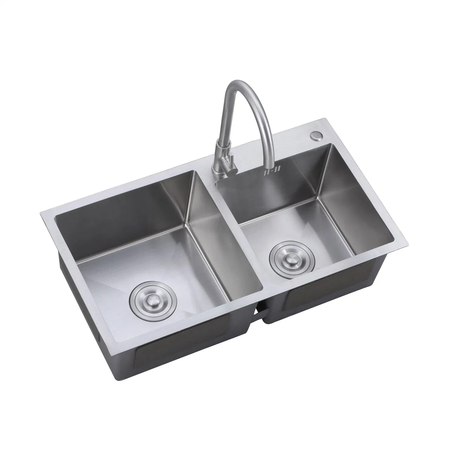 Golden Color Brushed 201 304 Stainless Steel Double Bowl Kitchen Sink for Home