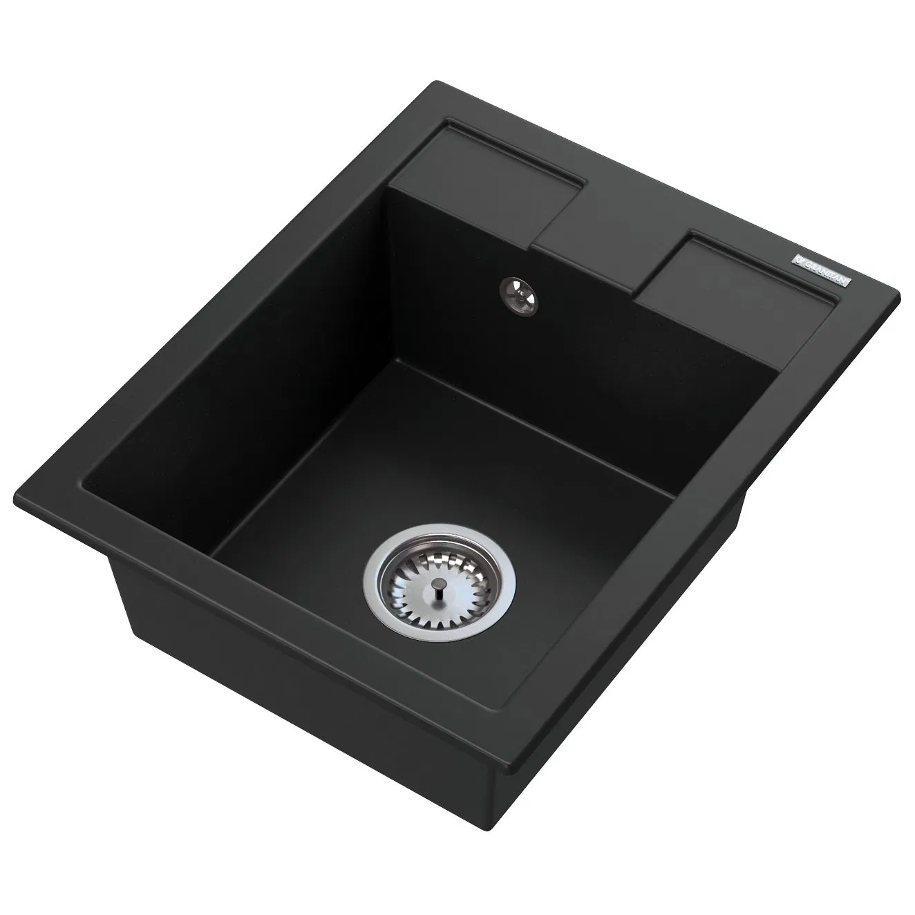 One-Piece Quartz Composite Sink with Square Design Drainer Granite High-Quality