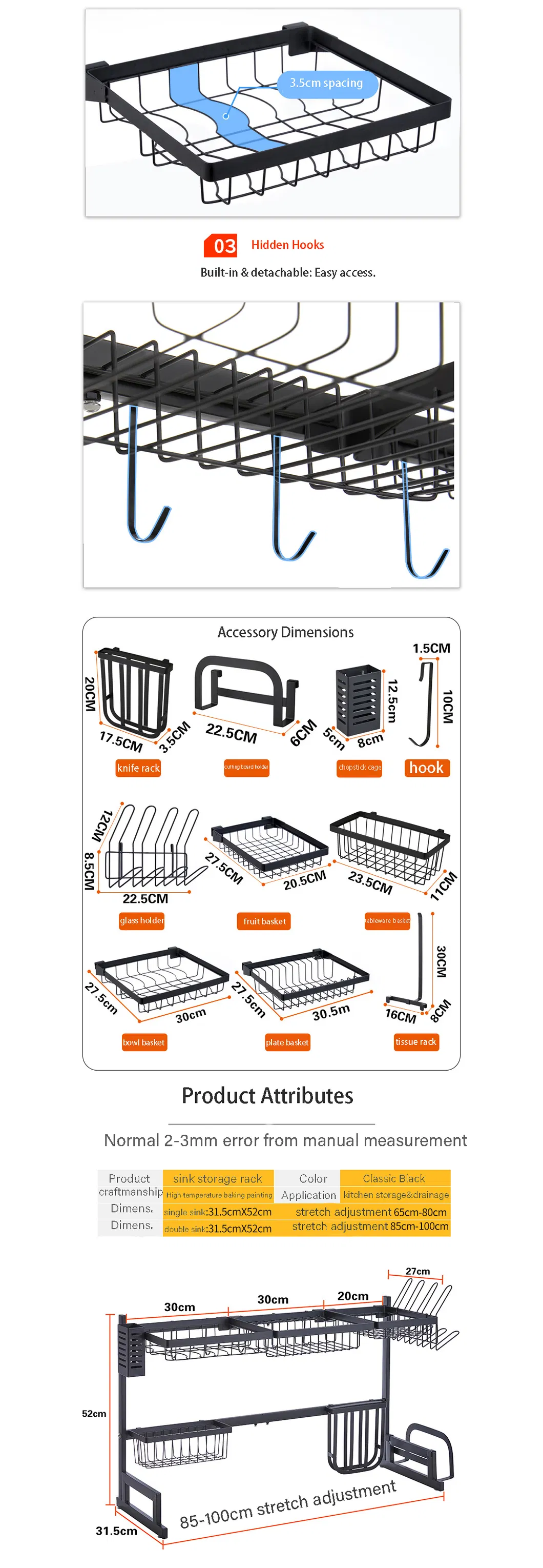 Stainless Steel Drainage Rack Detail