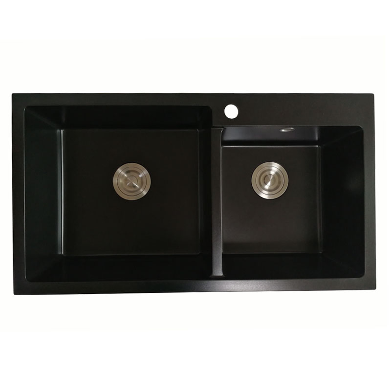 China Wholesale Quartz Stone Kitchen Sink Outdoor Farm Deep Double Bowl Wash Basin Apron Front Farmhouse Sink