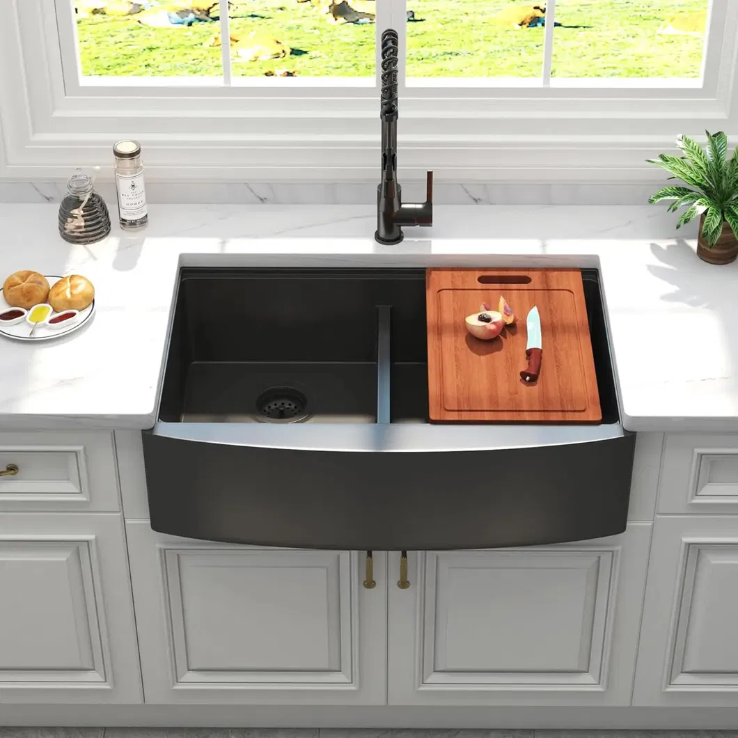 Black Farmhouse Workstation Sink