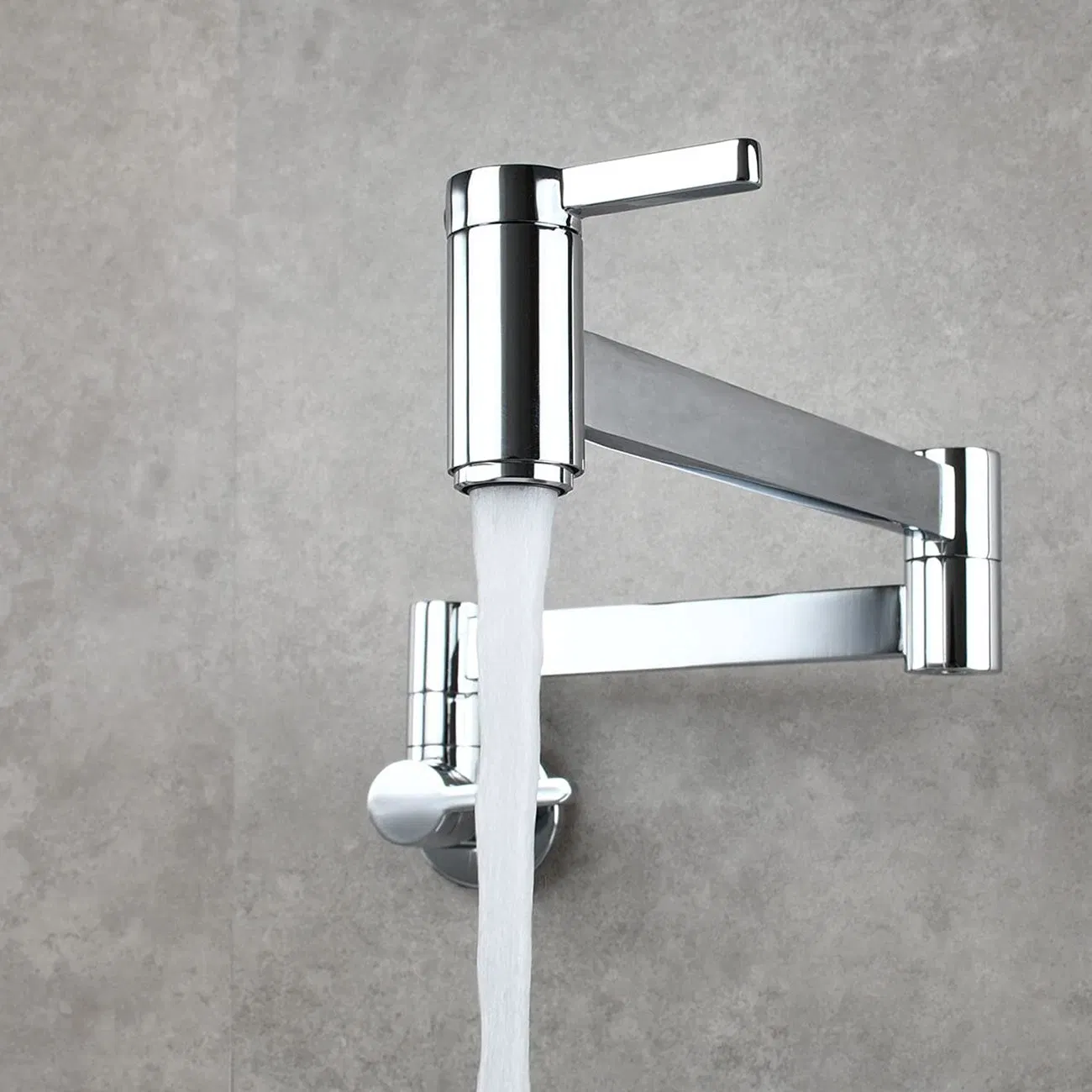 Pot Filler Faucet Brass Commercial Wall Mount Kitchen Sink Faucet Folding Stretchable with Single Hole Two Handles