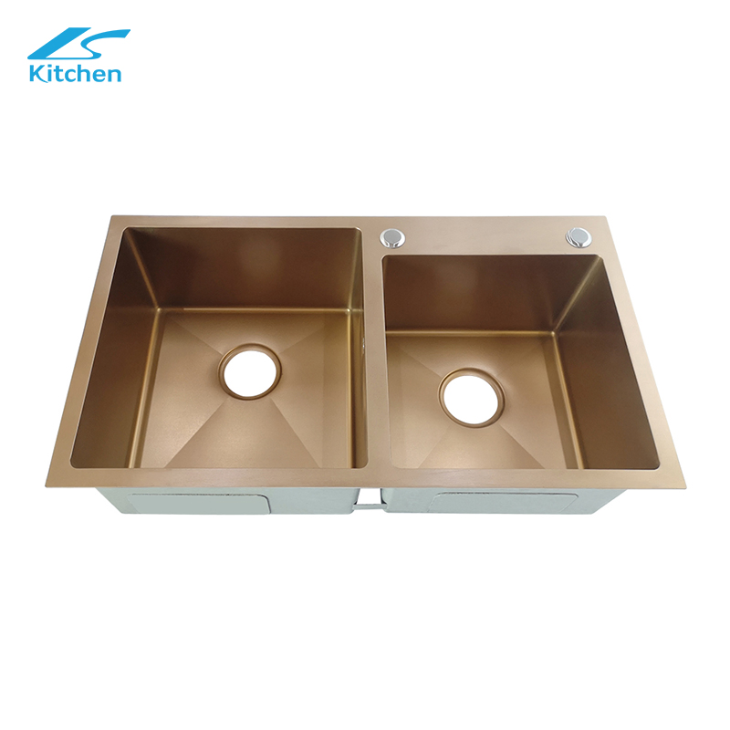 Handmade Double Bowl Sinks Farmhouse Apron Front Stainless Steel Undermount Kitchen Sink