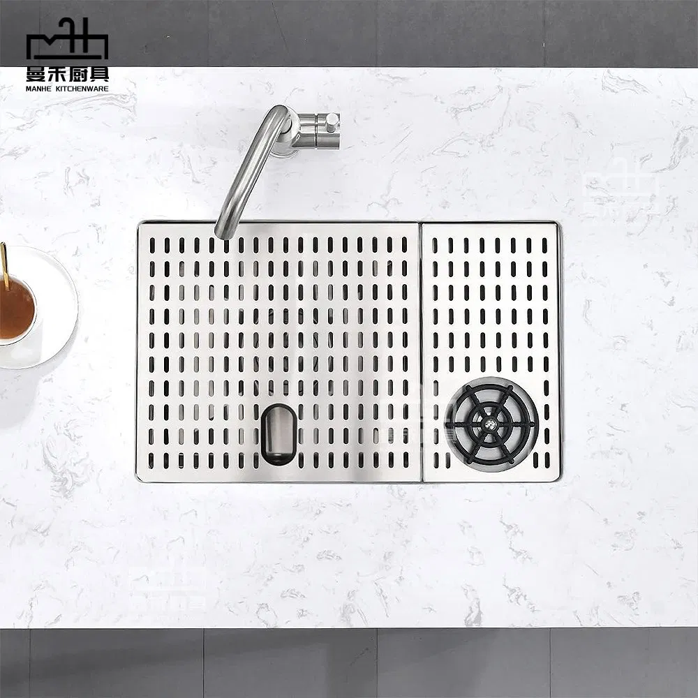 Handmade Bar Sink with Glass Rinser Stainless Steel Undermount Prep Kitchen Workstation Sink Single Bowl with Cup Washer and Cutting Board