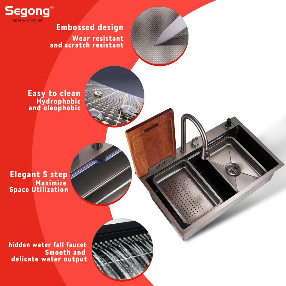 High Quality Topmount Multifunctional Bowl SUS304 Stainless Steel Kitchen Sink