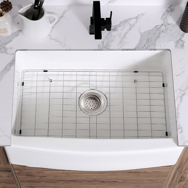 Large Size Single Bowl Farmhouse White Ceramic Kitchen Apron Front Sinks