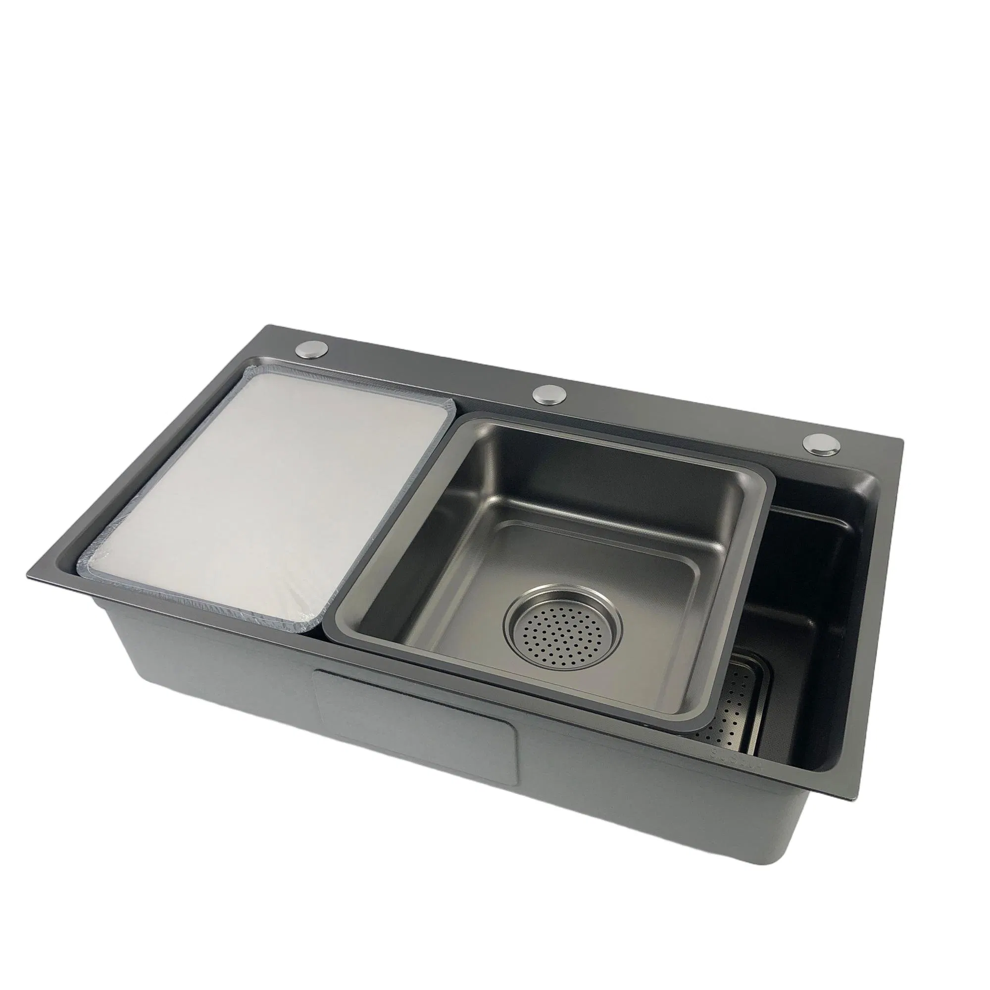 Wholesale Multifunctional Single Bowl Stainless Steel Handmade Kitchen Sink with Cutting Board