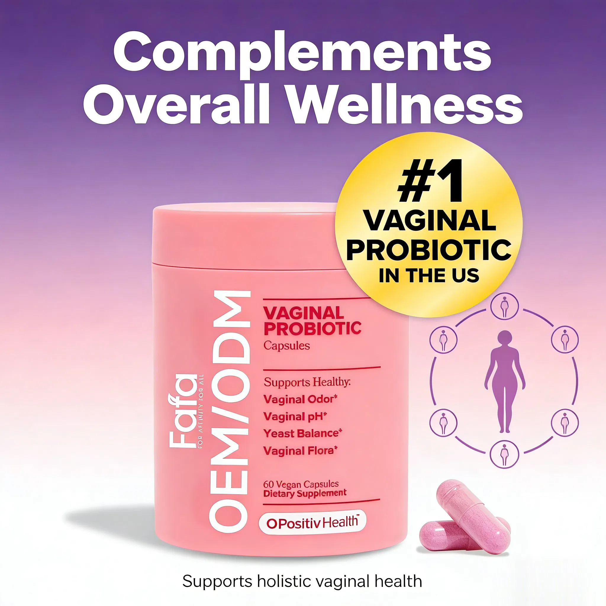 Probiotic Capsules with Vitamin for OEM Vaginal Probiotic Solutions