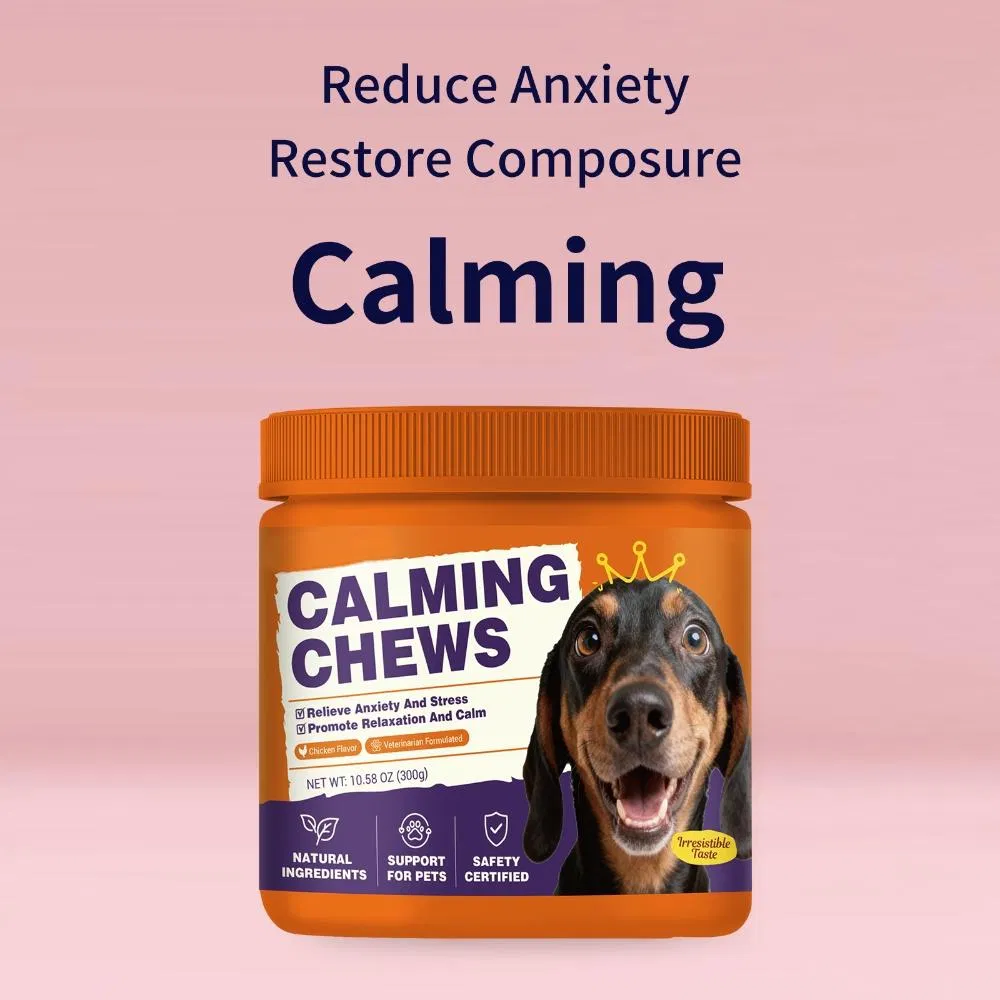 OEM Soft Chews for Dogs and Cats Pet Health Care Supplement for Anti-Stress and Anxiety Peaceful Calming Chews for Pets