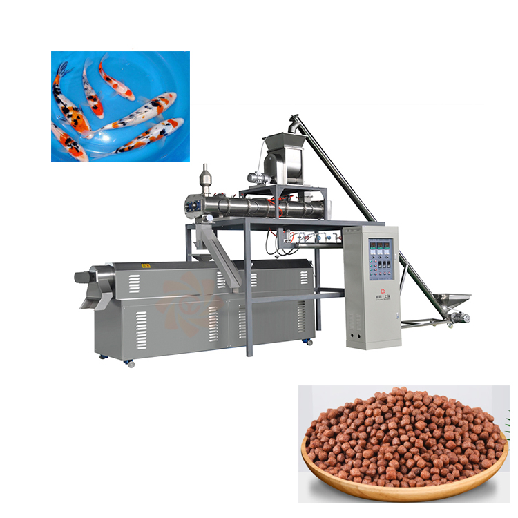 China Double Screw Extruder Floating Fish Feed Animal Feed Pellet Production Line Fish Feed Machine