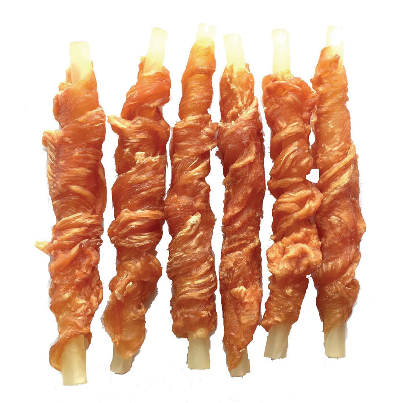 No Additives Pet Chicken Wrap Nature Rawhide Stick Dog Training Treats