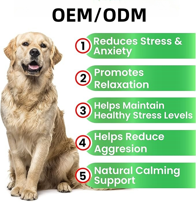 Natural Calming Soft Chews for Dogs Anxiety Relief Supplements Pet Health Care Treats for Stress Reduction Aid Separation Travel