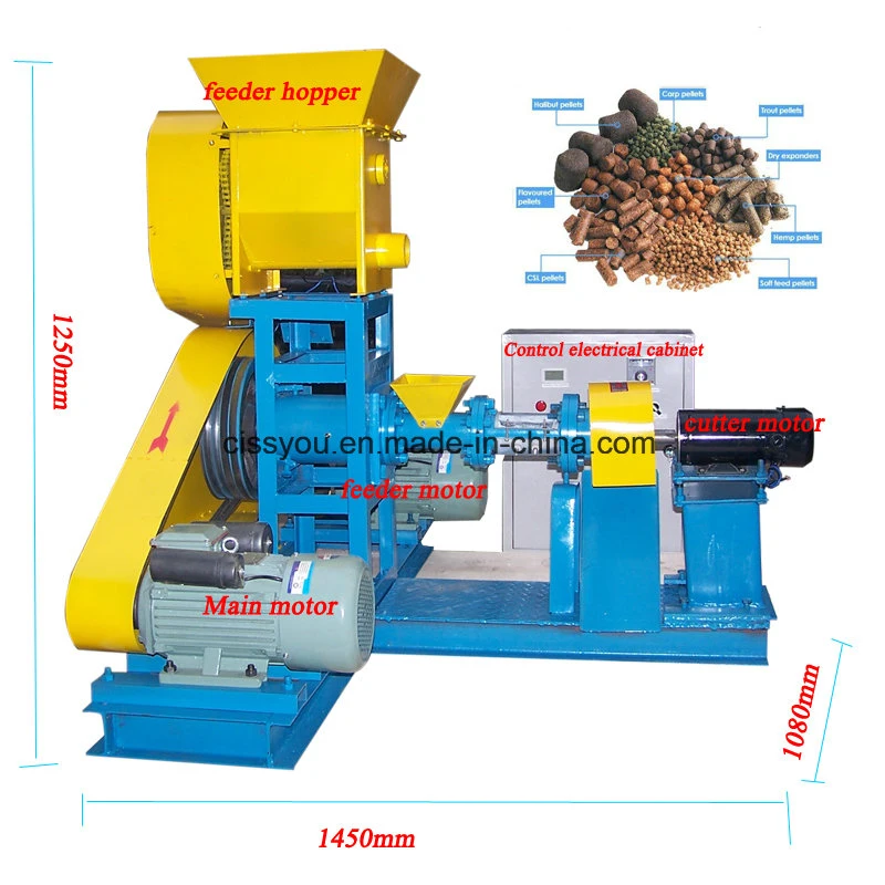 Wet Type Boiler Heating Floating Fish Feed Pellet Making Machine
