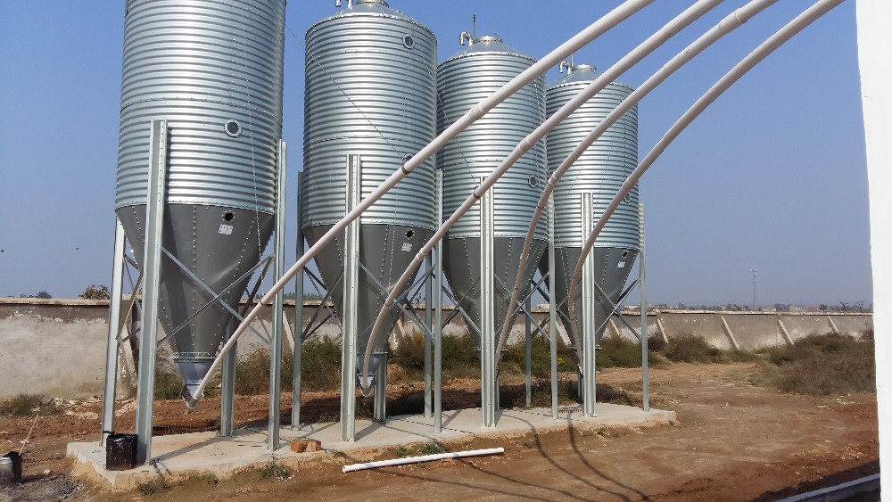 Durable Galvanized Steel Feed Tower for Poultry Farming Needs