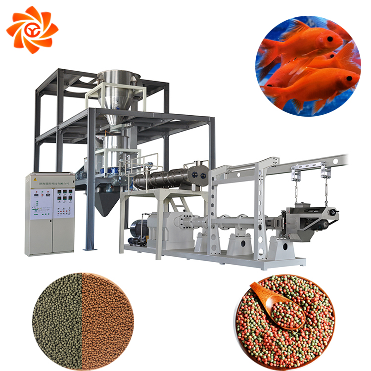 China Double Screw Extruder Floating Fish Feed Animal Feed Pellet Production Line Fish Feed Machine