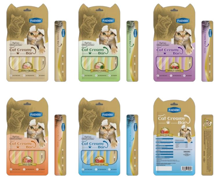 Delicious Faenbei Rainbow Cat Treat Bar for All Cat Breeds