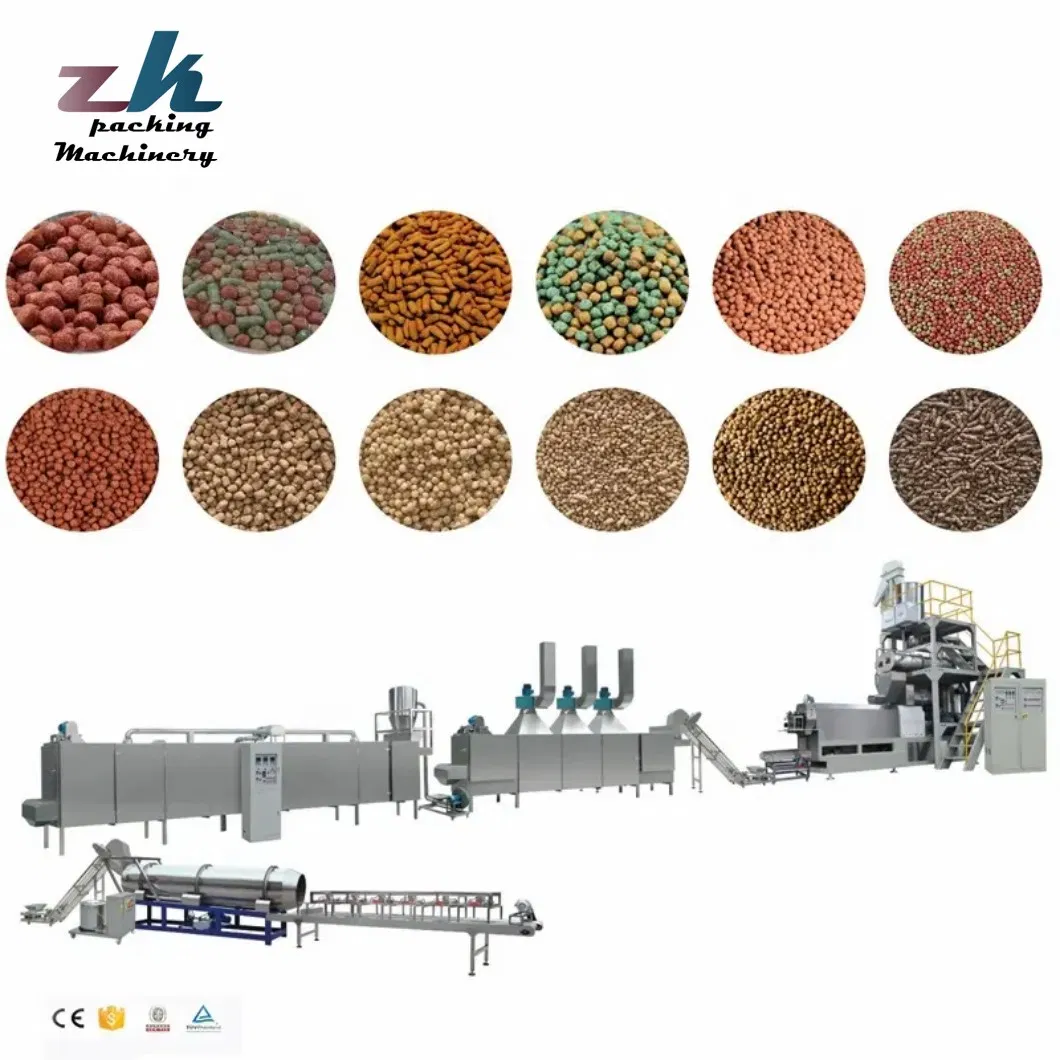Single Screw Full Automatic Pet Snack Food Animal Pellet Floating Fish Feed Extruder Machine Aquafeed Extruder