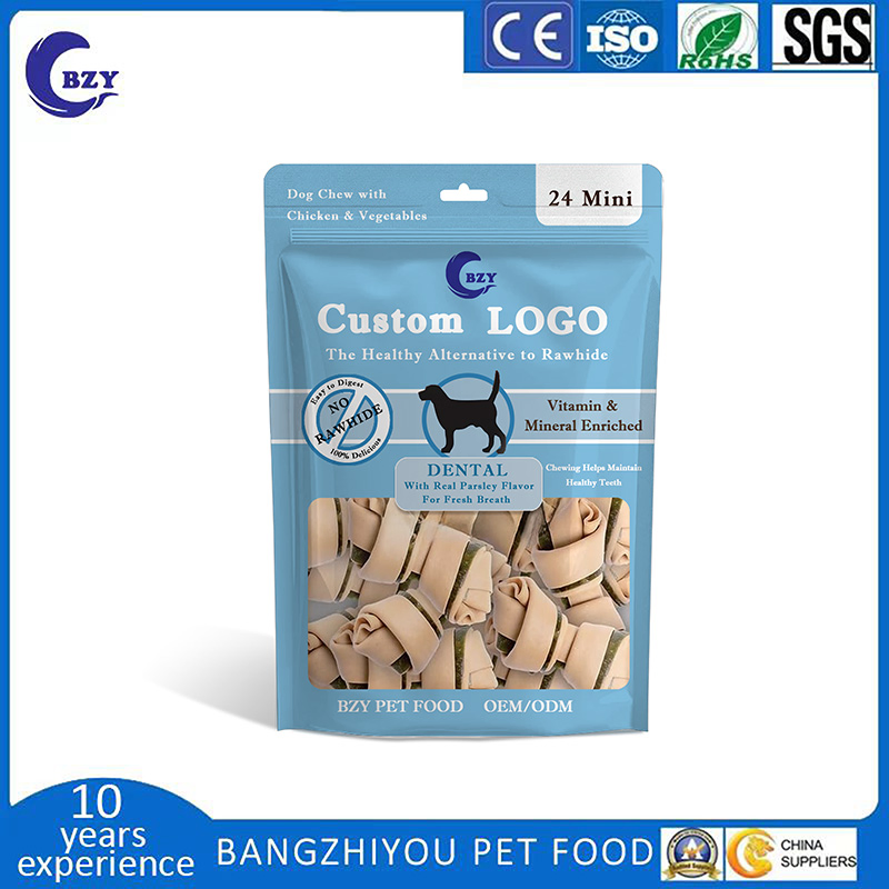 Rawhide Free Mini Bone with Real Parsley 14oz (397g) Pouch Dog Treats