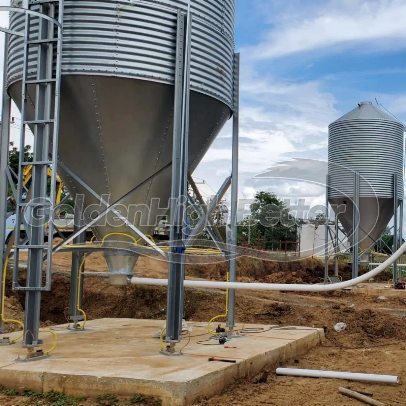 High Quality Galvanized Poultry Silo Steel Feed Storage Bin for Chicken Livestock Pig Farm for Wheat Grain Feed Storage Global Hot Sell