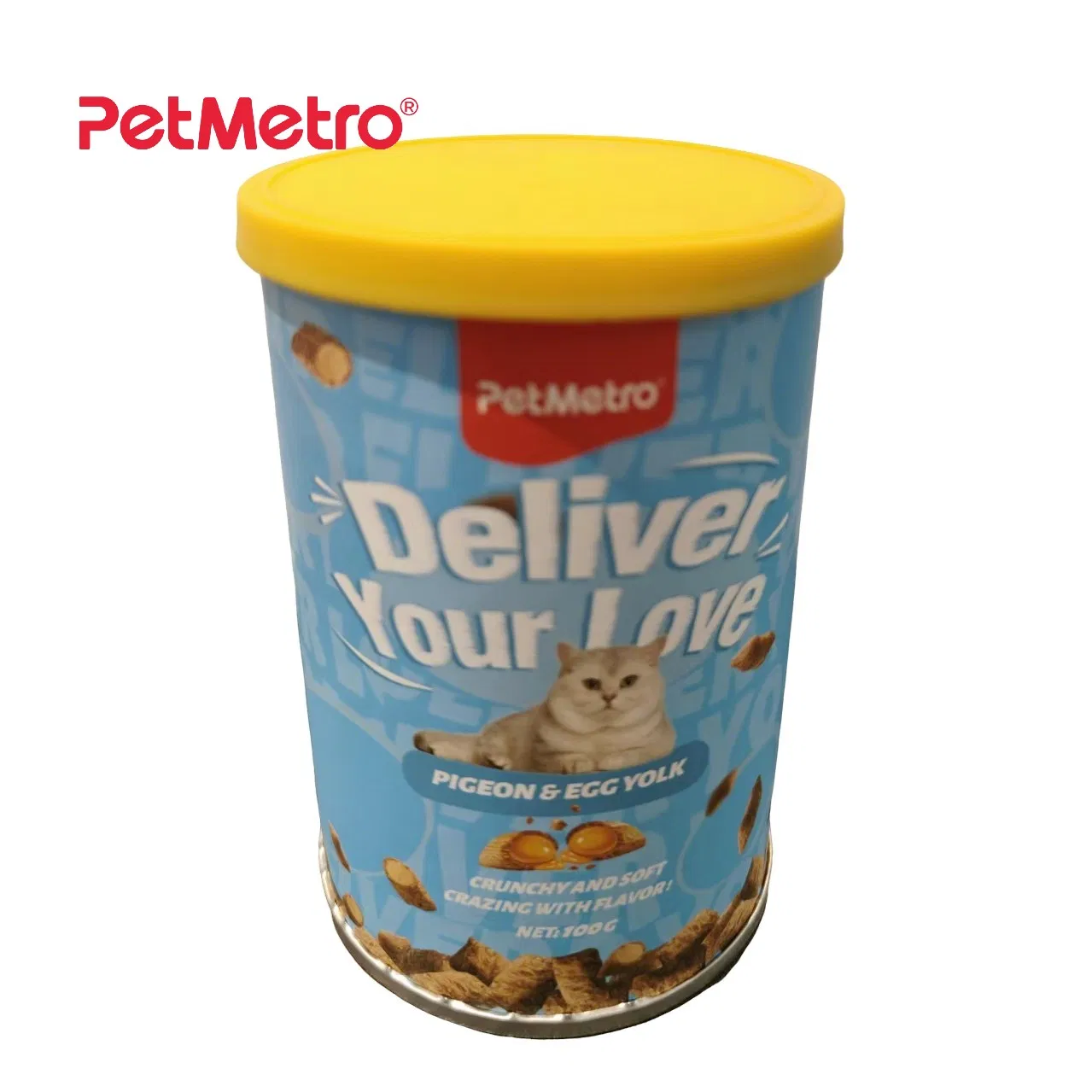 Durable Sealed 100g Bottle Snack Using Crispy Texture and Soft Egg Yolk Core Designed for Retail Vitamin Enriched Cat Treats