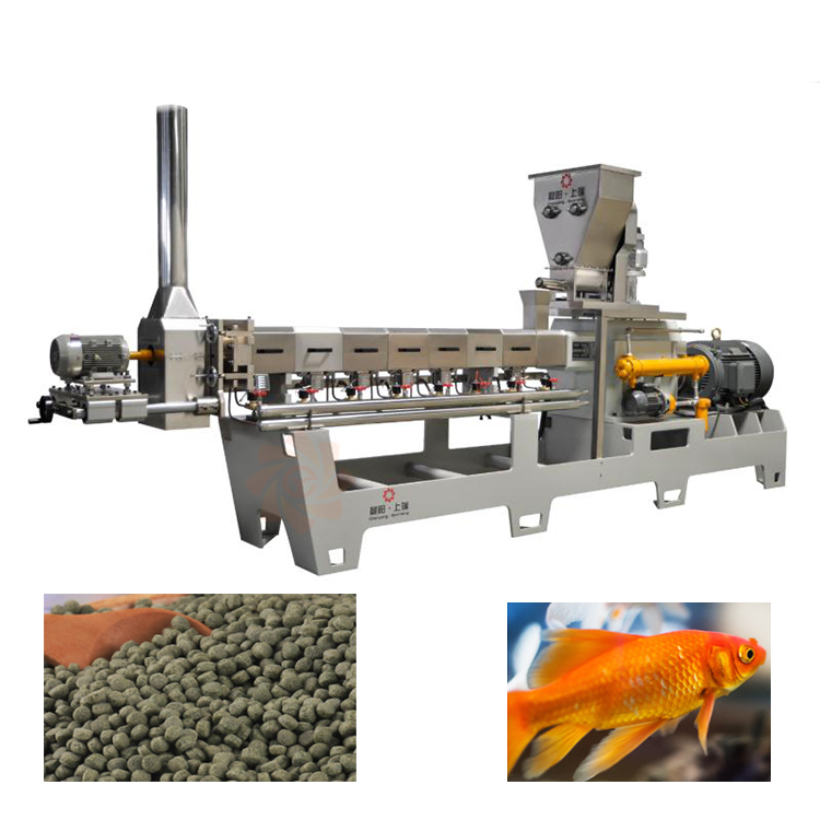 China Double Screw Extruder Floating Fish Feed Animal Feed Pellet Production Line Fish Feed Machine
