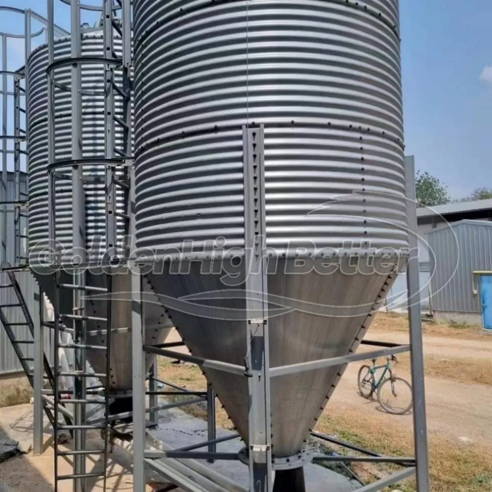 High Quality Galvanized Poultry Silo Steel Feed Storage Bin for Chicken Livestock Pig Farm for Wheat Grain Feed Storage Global Hot Sell
