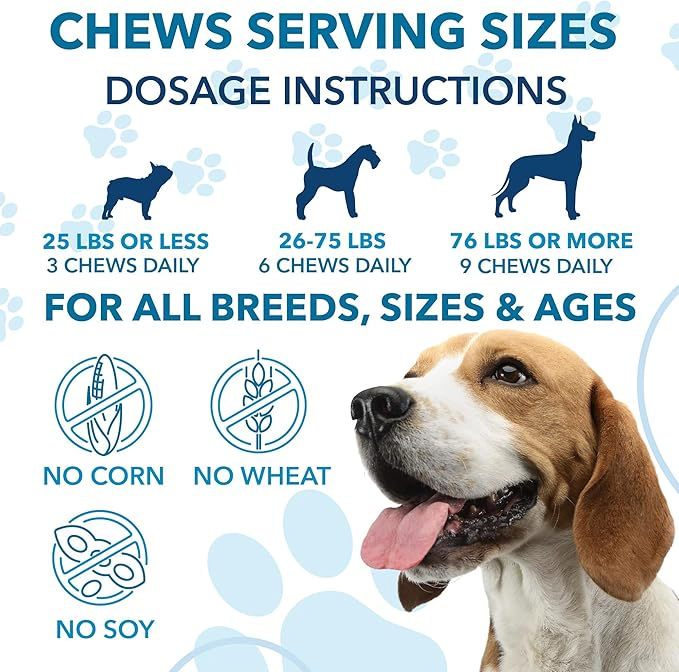 Calming Chews for Dogs with Anxiety and Stress - Treats with Melatonin for Dogs Promotes Relaxation &amp; Composure for Daily Stress