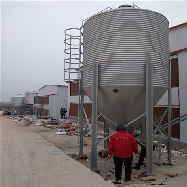 Durable Galvanized Steel Feed Tower for Poultry Farming Needs