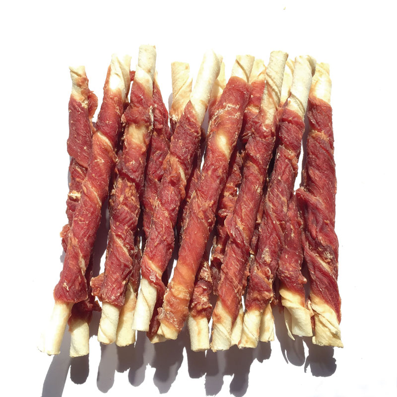 No Additives Pet Chicken Wrap Nature Rawhide Stick Dog Training Treats