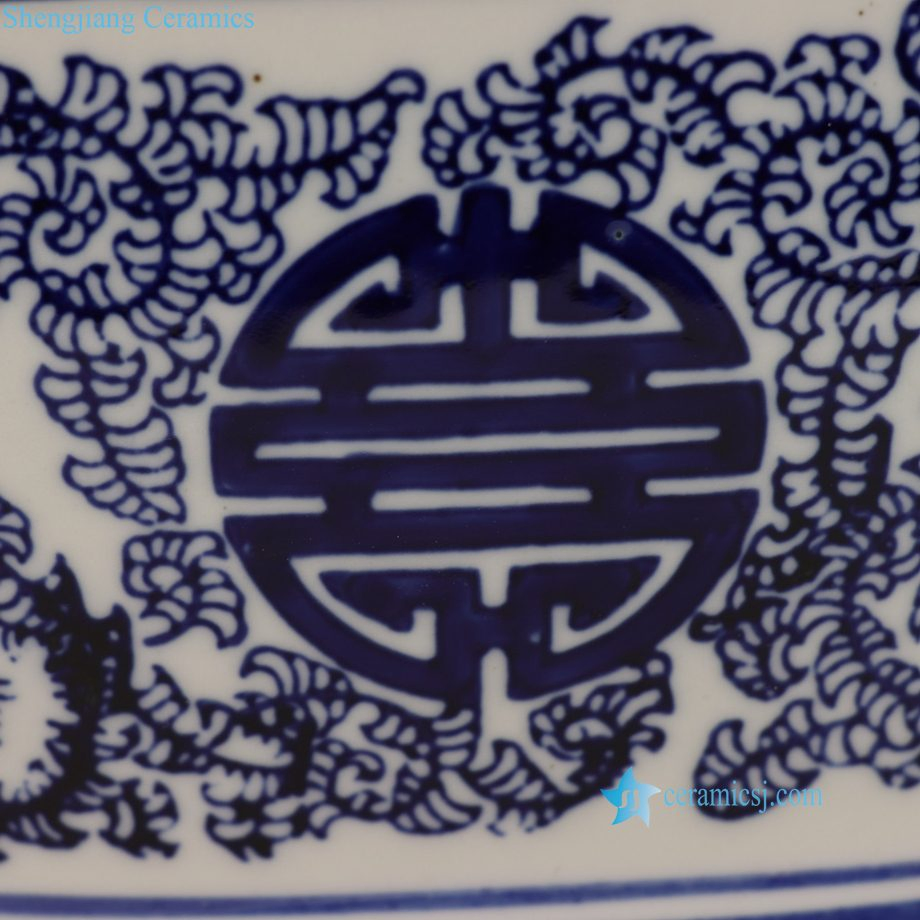 Wholesale Affordable Blue and White Floral Motif Ceramic Houseplant Growers with Handles