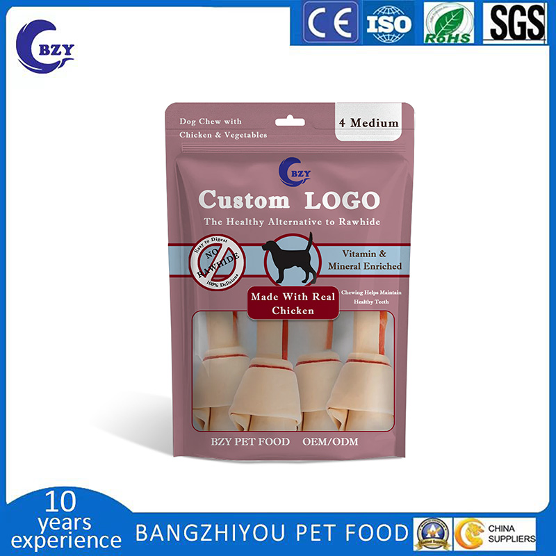 Rawhide Free Medium Bone with Chicken 11oz (312g) Pouch Dog Treats