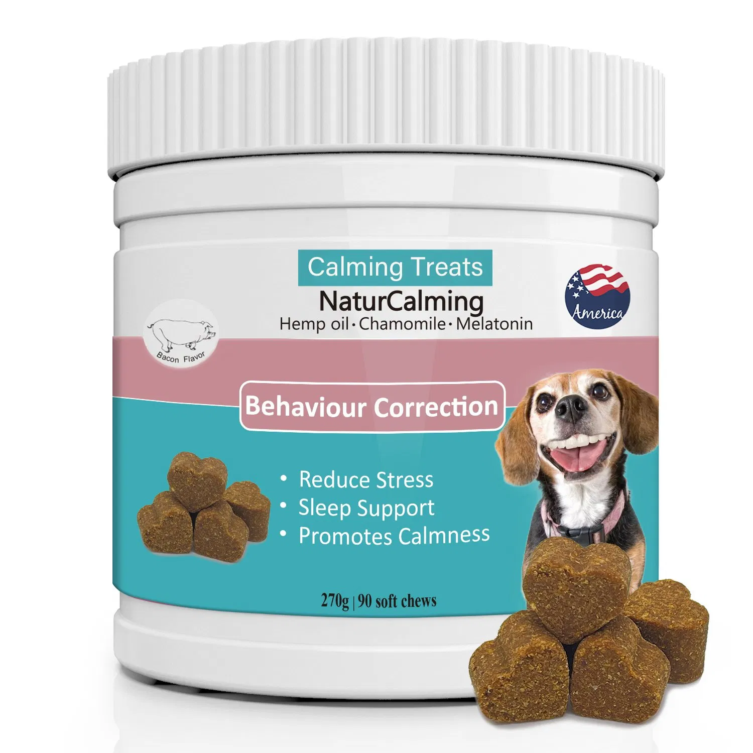 Dog Supplement, Calming Treats for Dogs, Calming Supplement to Anxiety Control, Soft Chews