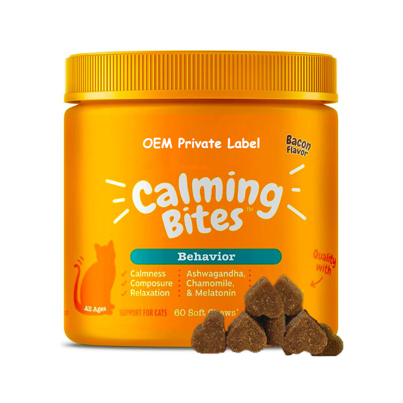 OEM Private Label Natural Calming Soft Chews for Dogs Stress and Anxiety Support Pet Treats