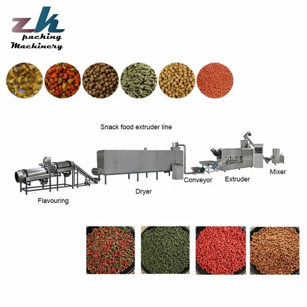 Single Screw Full Automatic Pet Snack Food Animal Pellet Floating Fish Feed Extruder Machine Aquafeed Extruder