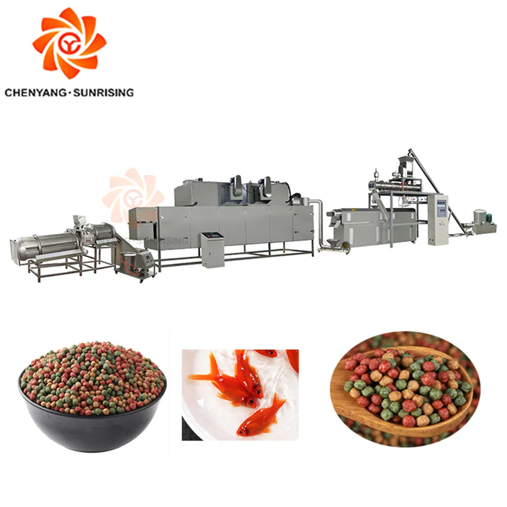 China Double Screw Extruder Floating Fish Feed Animal Feed Pellet Production Line Fish Feed Machine