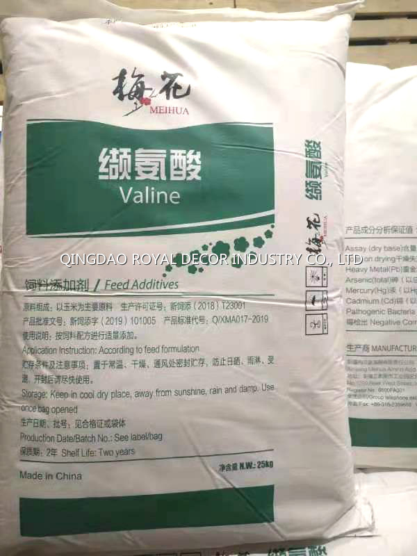 Valine Feed Additive Reduce Fcr &amp; Stress Ideal for Poultry/Swine/Aquaculture