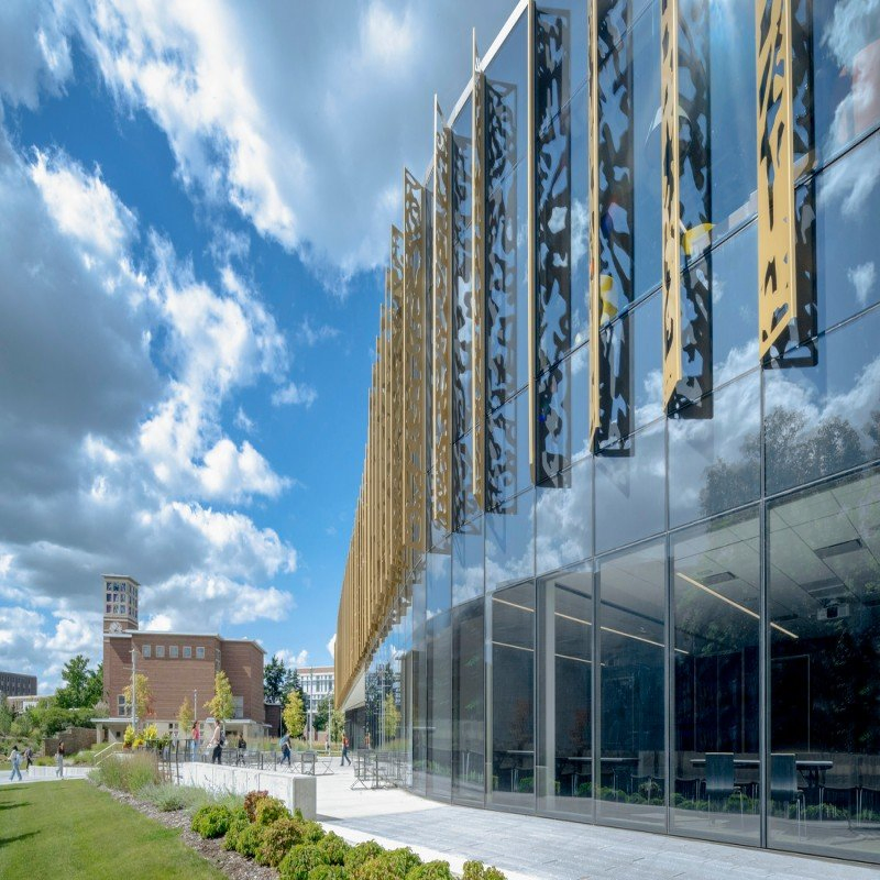 CNC Engraving of Modern Aluminum Alloy Laser-Cut Wall Panels and Facades