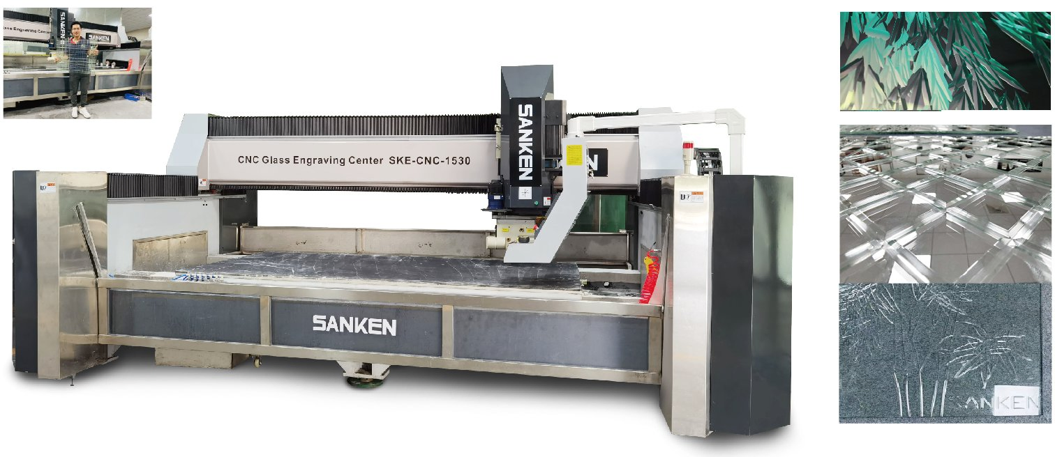 Sanken High Accuracy Glass Engraving Center Quenching Glass Engraving Facet Polishing Center