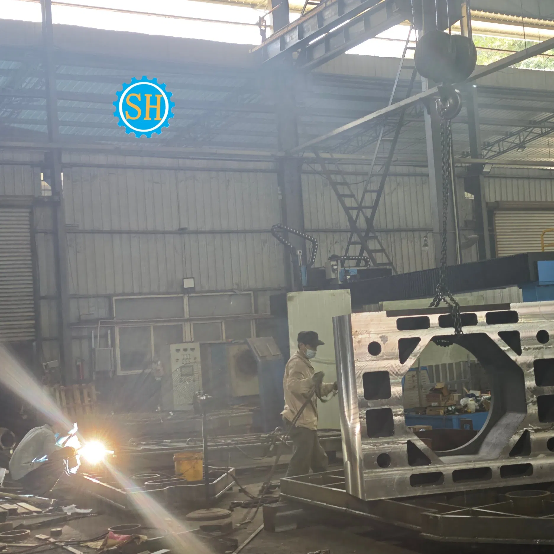 Custom Large Steel Bearing Base Seat Housing Parts CNC Machining Welding Services