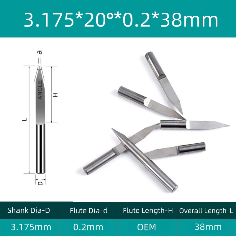 Precision 3D Letter Engraving CNC Router Bit - Round Bottom