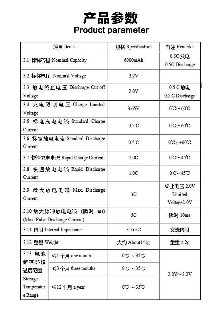 LiFePO4 battery specification product image 8