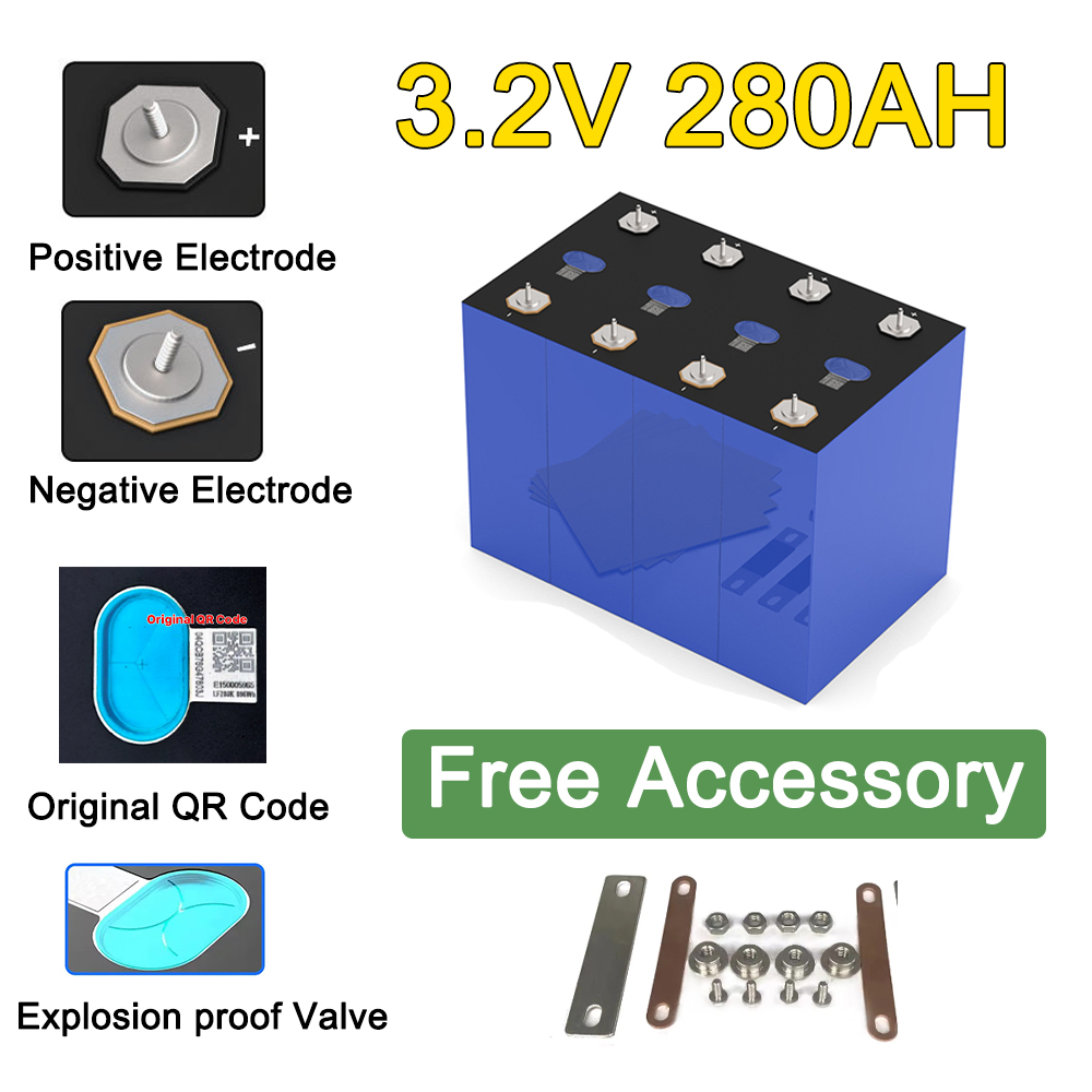 10000 Cycle Hithium REPT 280AH 3.2V Battery LiFePO4 Cell Prismatic Lipo Lipo4 Lithium Ion for DIY Solar Energy Storage System